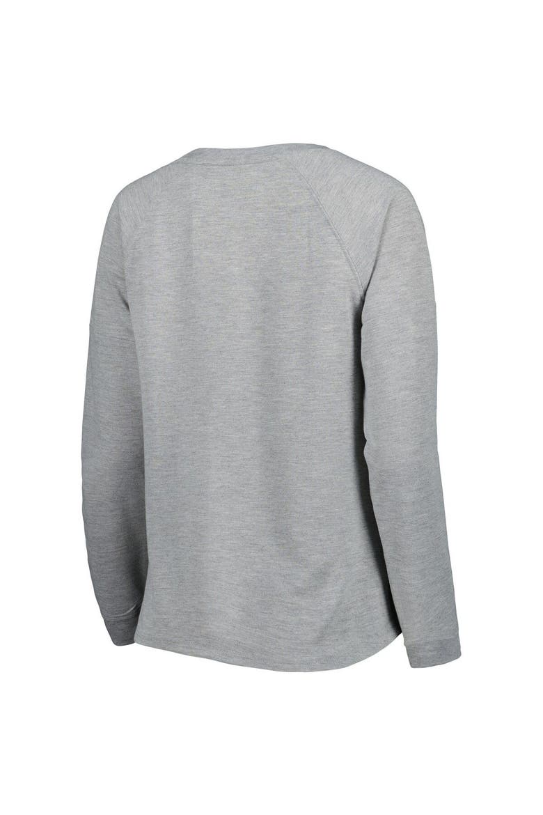 Juniors Heathered Gray Cleveland Browns All Striped Up Raglan Long Sleeve T-Shirt, Alternate, color, Heather Gray