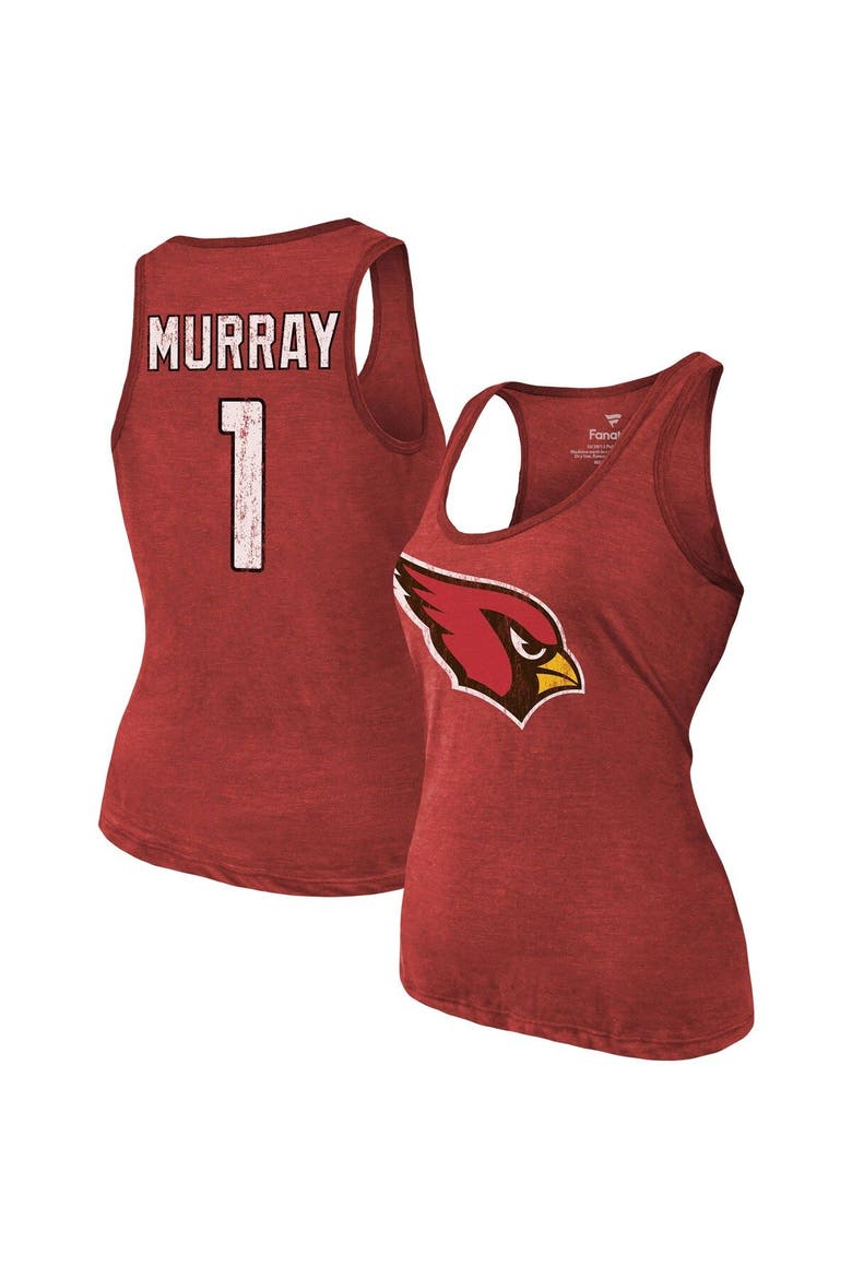 Women's Fanatics Branded Heathered Cardinal Arizona Cardinals Name & Number Tri-Blend Tank Top, Main, color, Cardinal