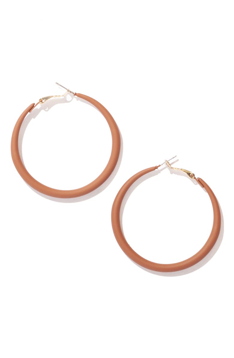 Hoop Mobb Melanted Hoop Earrings, Alternate, color, Mahogany