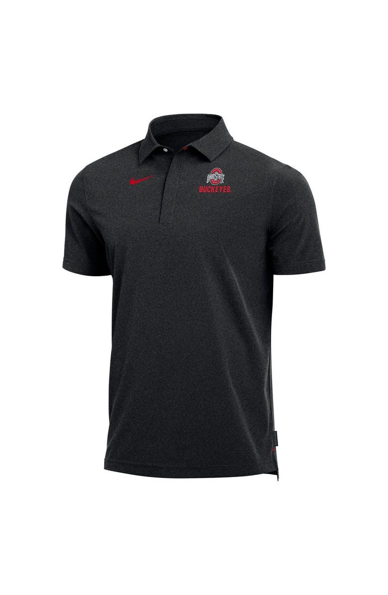 Nike Men's Nike Heathered Black Ohio State Buckeyes 2022 Coach Performance Polo, Alternate, color, 