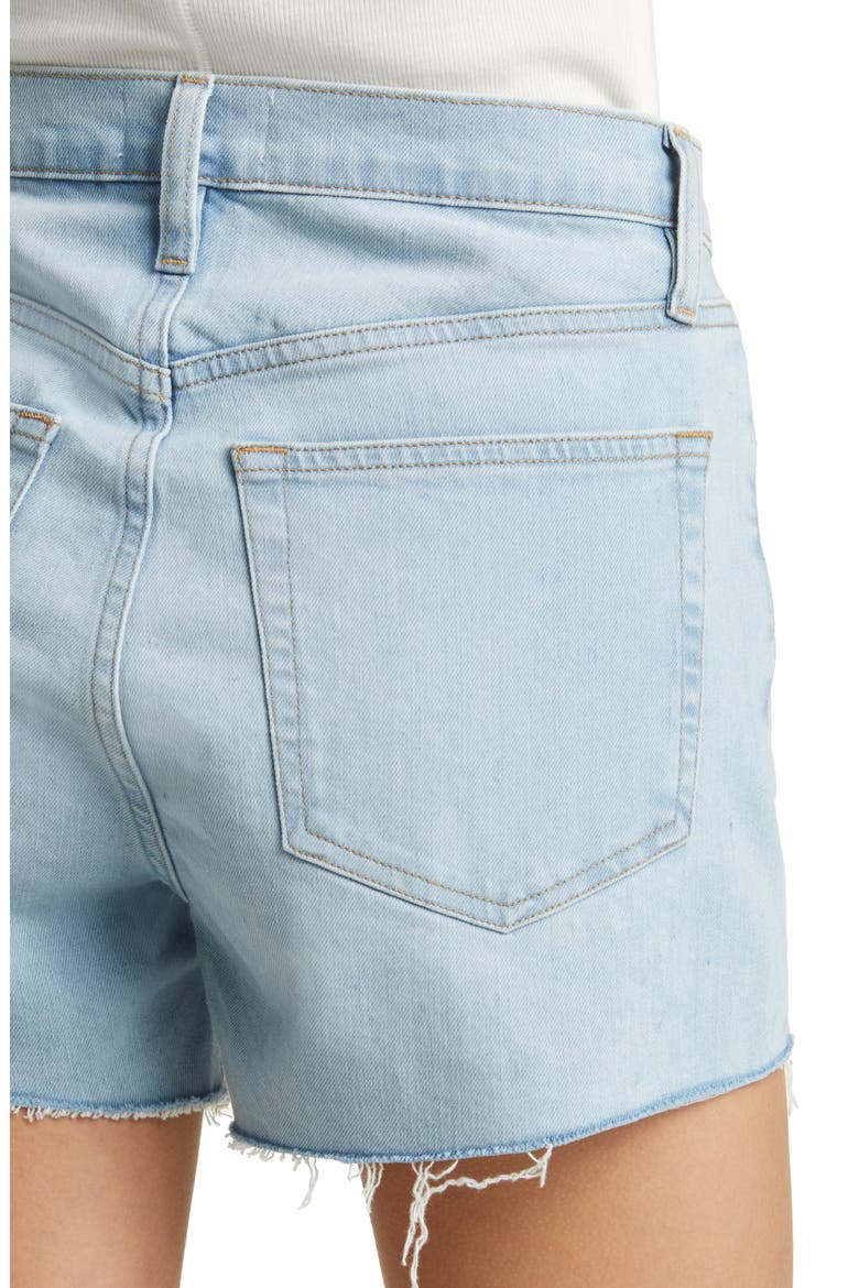 Le Brigette Raw Hem Denim Shorts, Alternate, color, SOAP