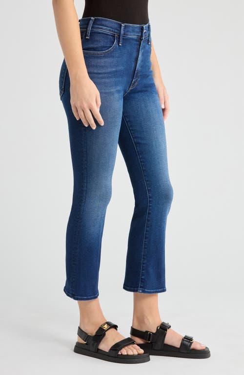 Mother Lil' Hustler Frayed Ankle Bootcut Jeans In Blue