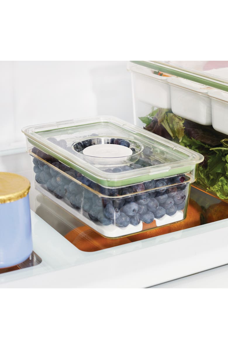 iDesign Medium Fridge Produce Bin with Drainage Tray - Set of 4 - Clear, Alternate, color, Clear