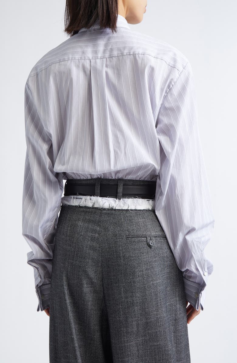 JULIE KEGELS Cala Belted Crop Button-Up Shirt, Alternate, color, Grey