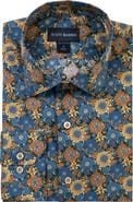 Scott Barber Canclini Regular Fit Floral Cotton Button-Up Shirt