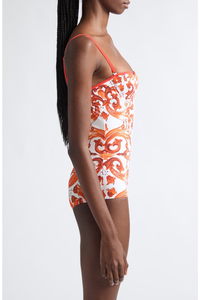 Majolica Balconette One-Piece Swimsuit, Alternate, color, IO3TN MIX MAJOLICA ORANGE