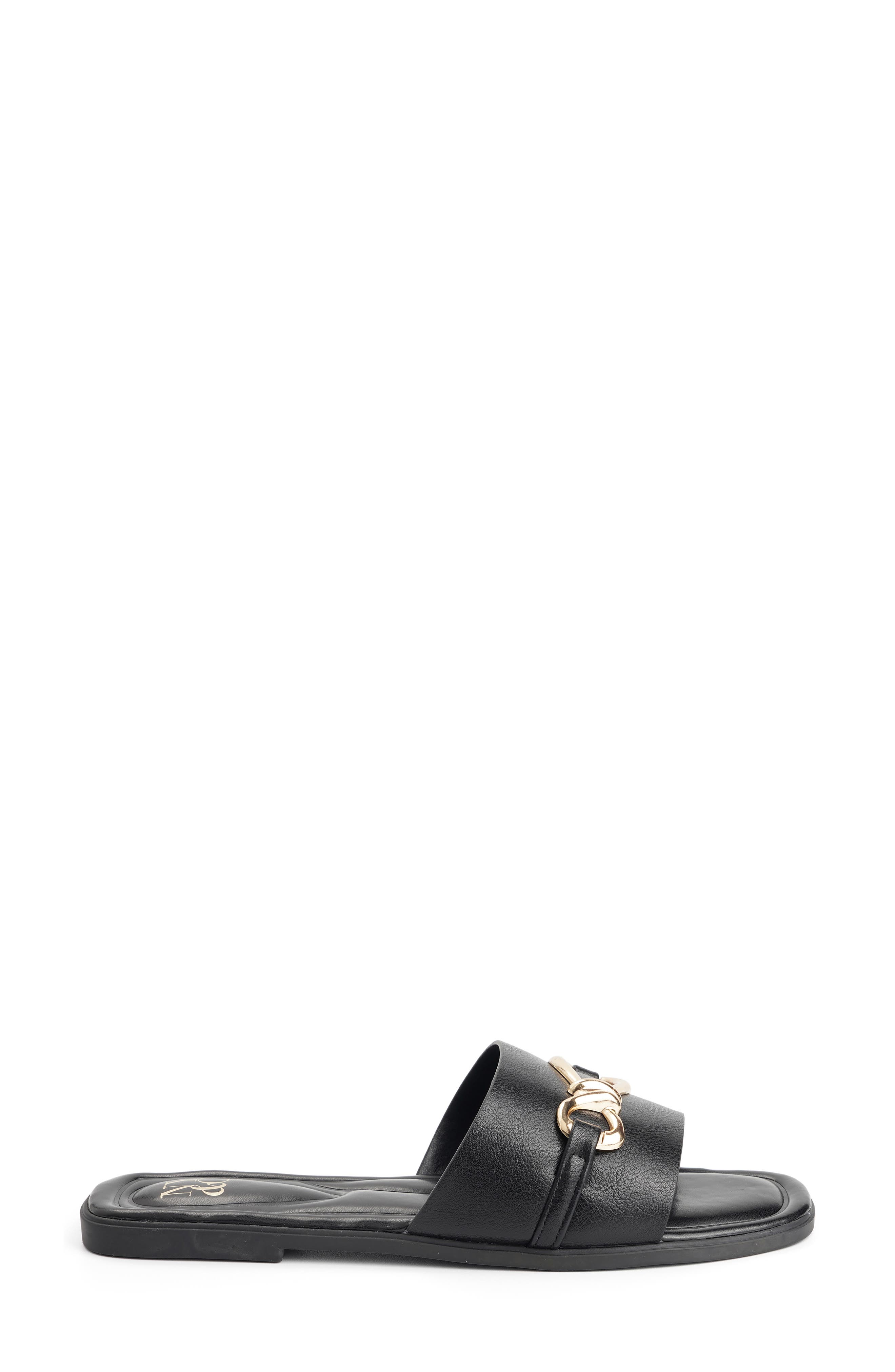 NEW YORK AND COMPANY Rayla Bit Slide Sandal, Alternate, color, Black