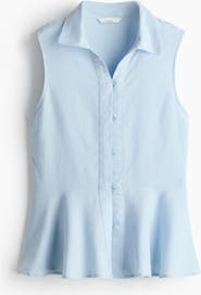 H&M Sleeveless Linen-blend Shirt