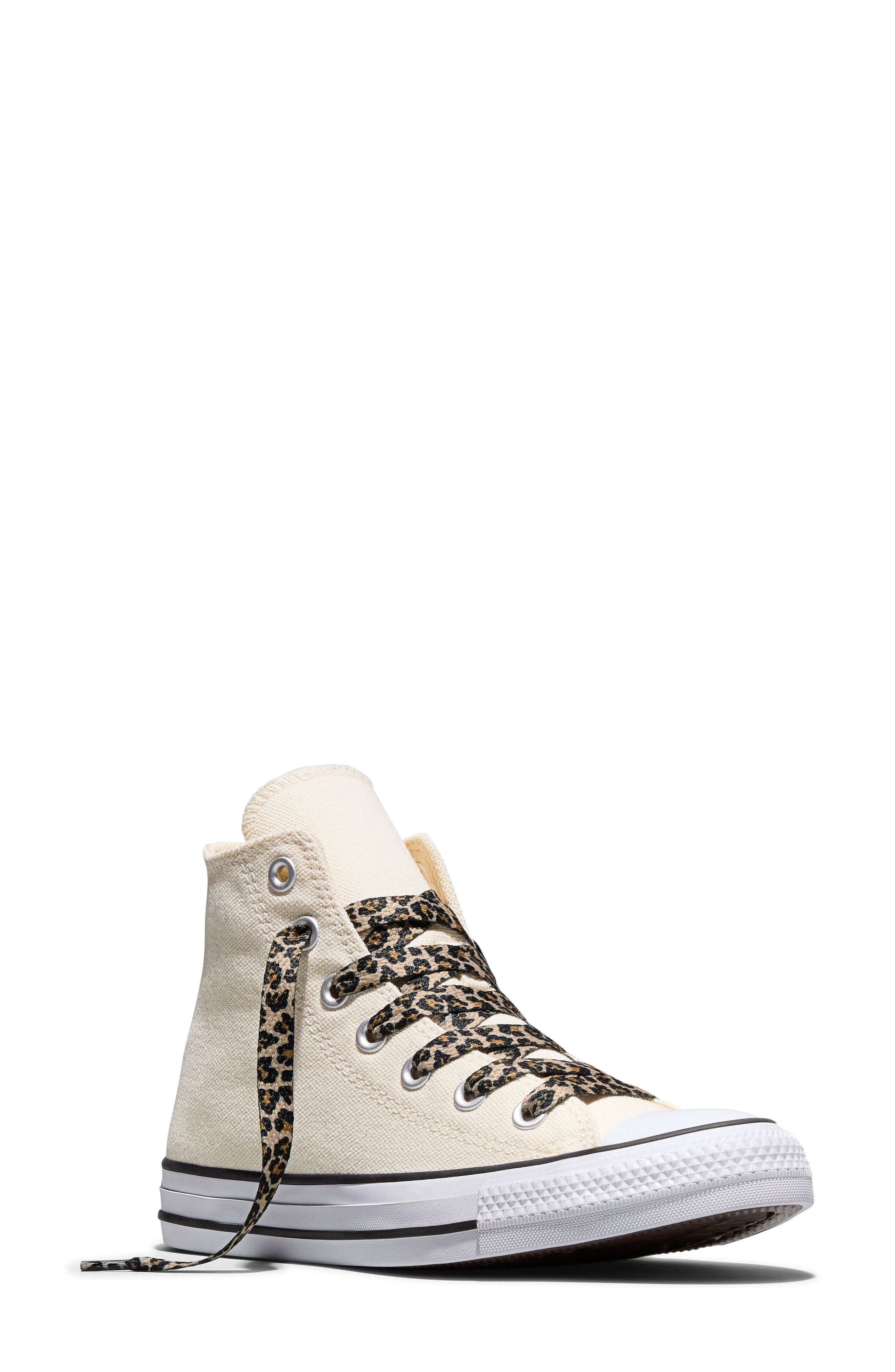 Chuck Taylor All Star Leopard High Top Sneaker, Main, color, NATURAL IVORY/ WHITE/ BLACK