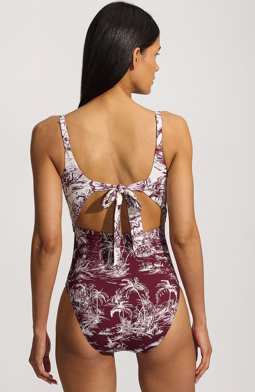 Shop Lands' End Wrap Monokini High Leg One Piece Swimsuit