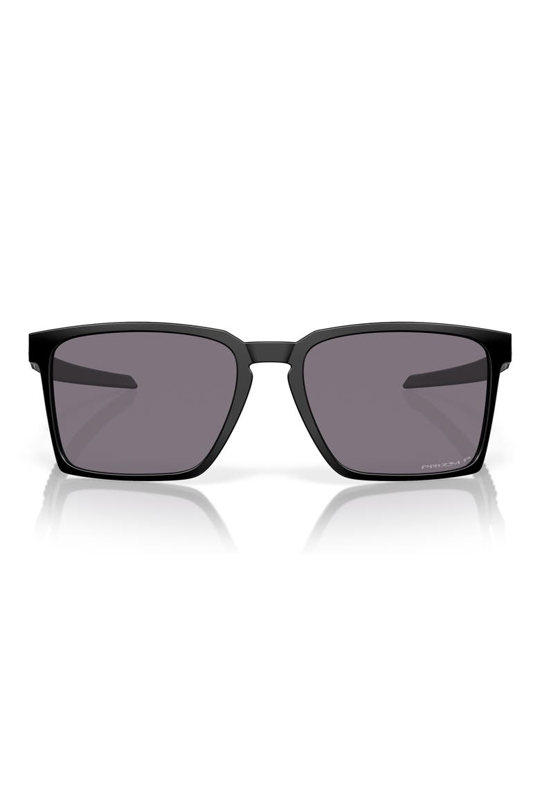Exchange Sun 56mm Polarized Rectangle Sunglasses, Main, color, BLACK GREY
