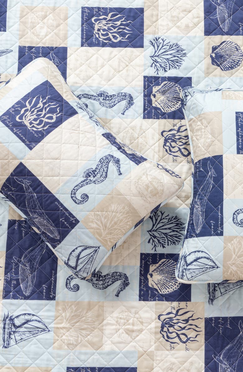Woven & Weft Coastal Patchwork Reversible Microfiber Quilt Set, Alternate, color, Coastal Patchwork