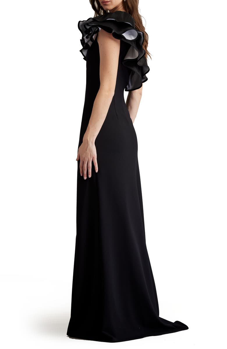 Tadashi Shoji One-Shoulder Ruffle Detail Gown, Alternate, color,