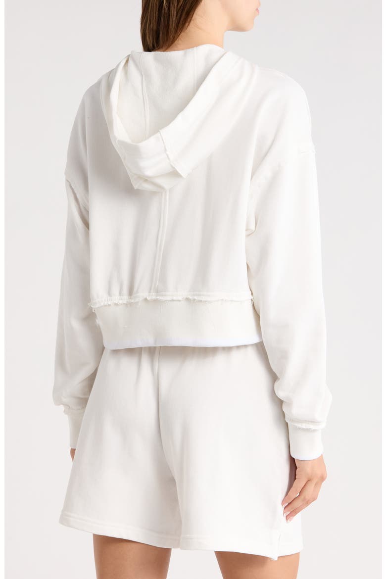 Stonewash Crop Hoodie, Alternate, color, WHITE DOVE