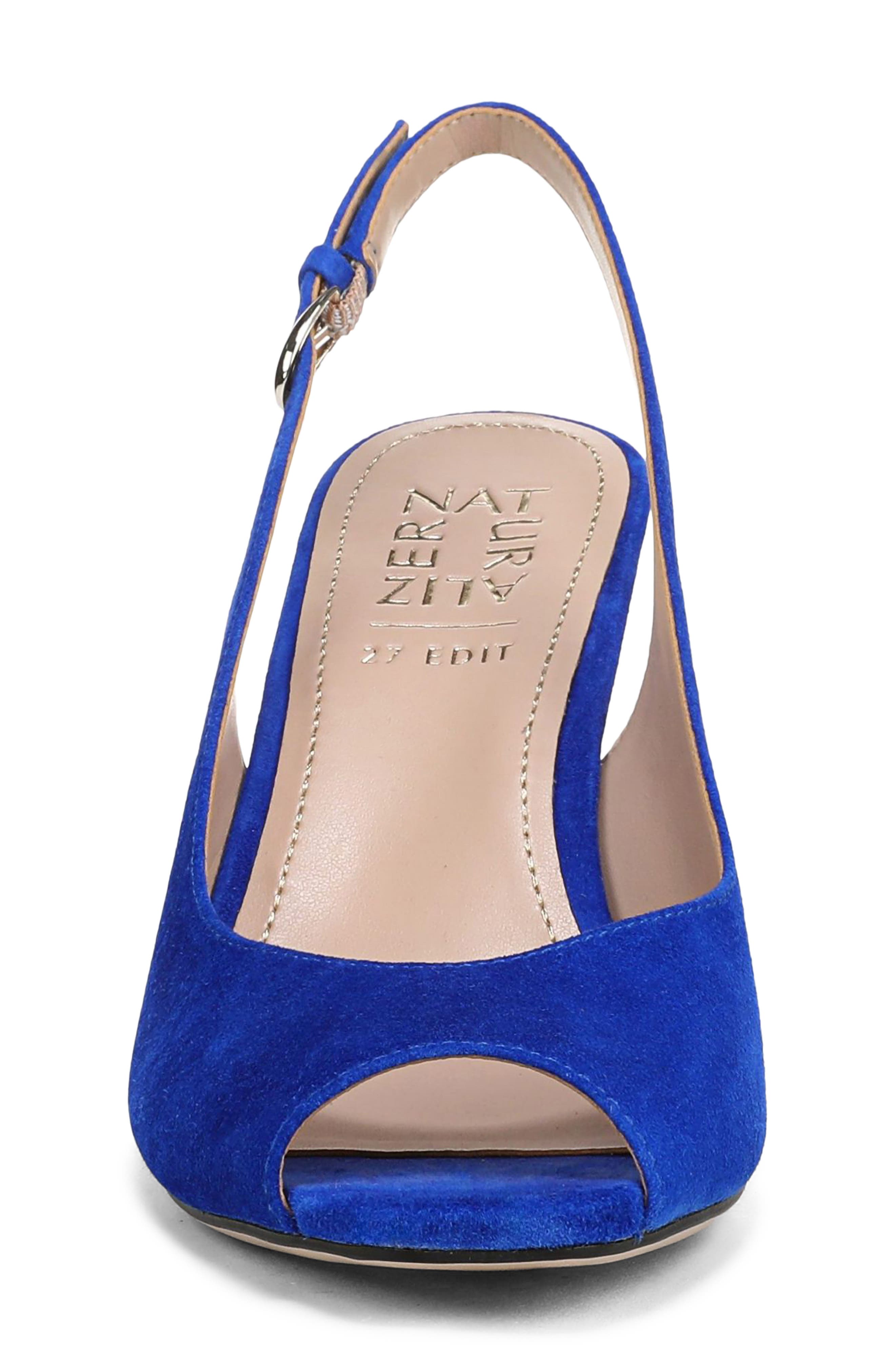 Alexa Peep Toe Slingback Pump, Alternate, color, PHOTON BLUE