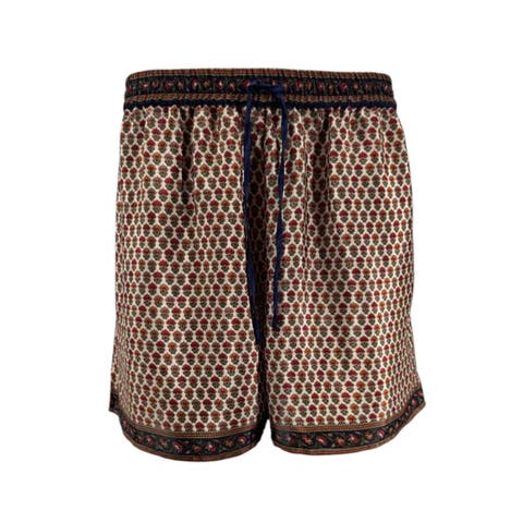 Embossed Botanical Crepe Shorts