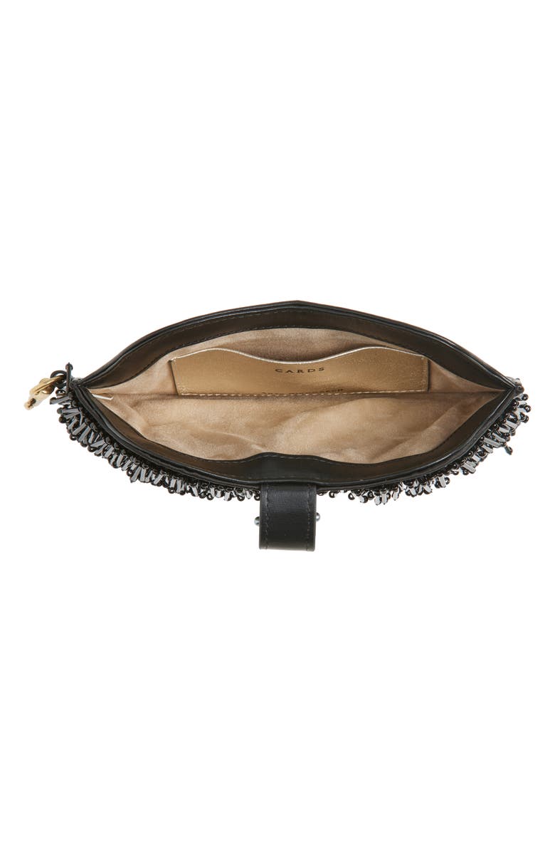 Anya Hindmarch Eyes Beaded Glasses Case, Alternate, color, Black