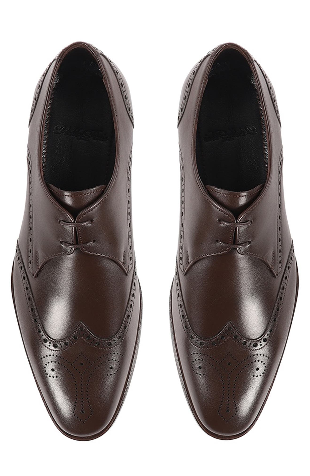 Pelican Wingtip Derby, Alternate, color, DARK BROWN