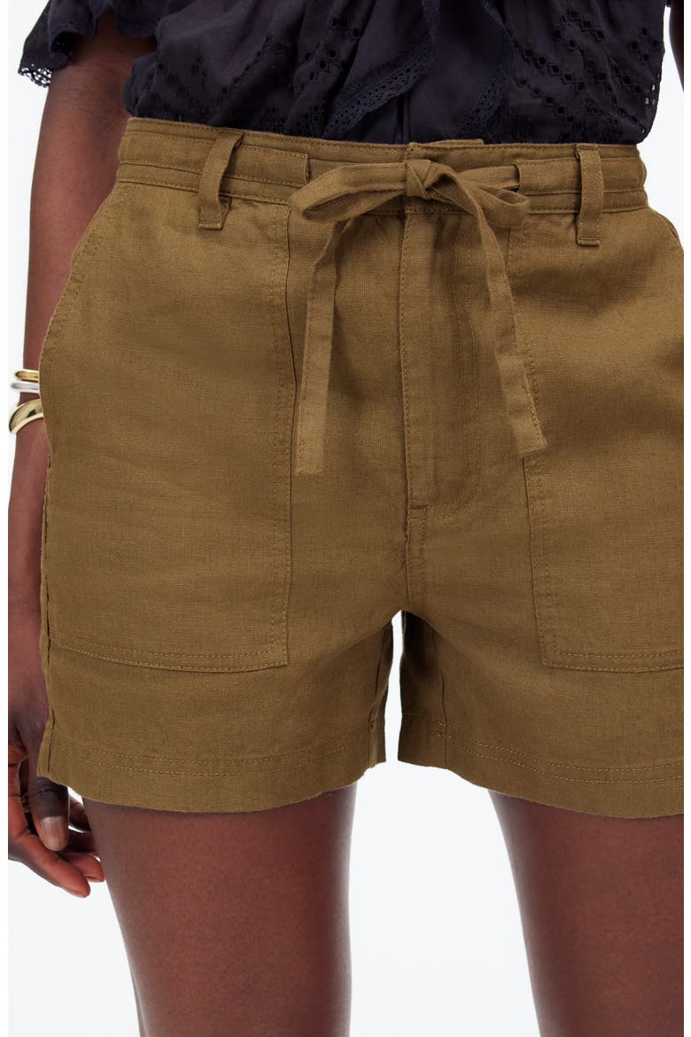 Drawstring Linen Shorts, Alternate, color, SAFARI KHAKI