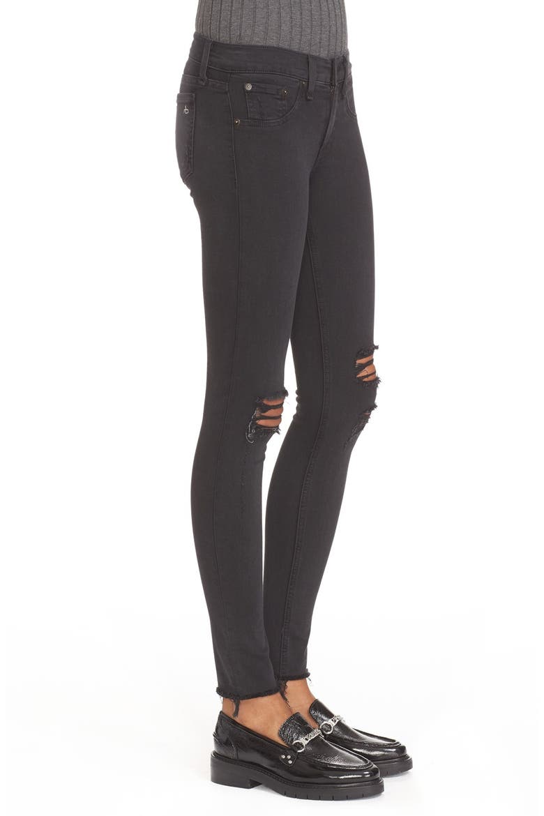 Ripped Denim Leggings, Alternate, color, NIGHT W/ HOLES