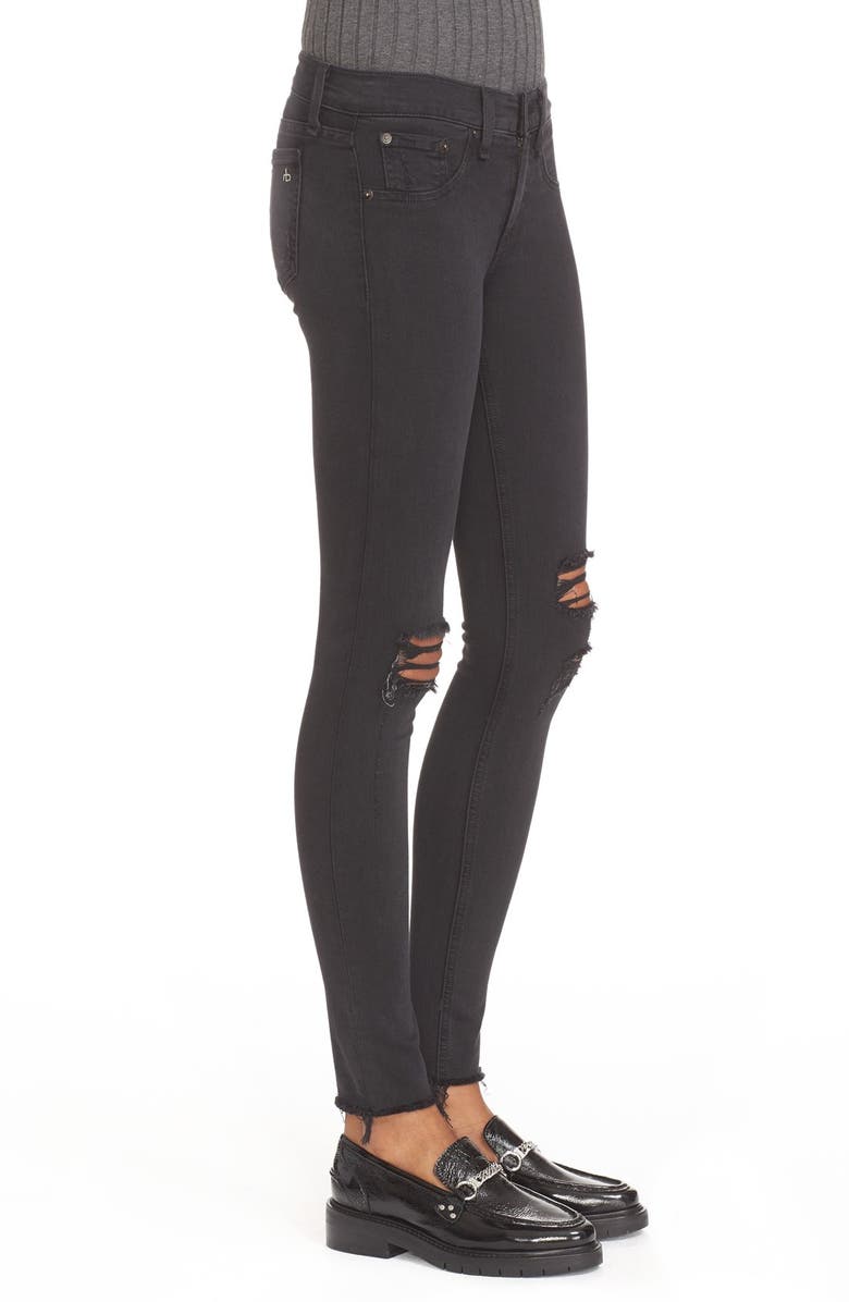 rag & bone/JEAN Ripped Denim Leggings, Alternate, color,