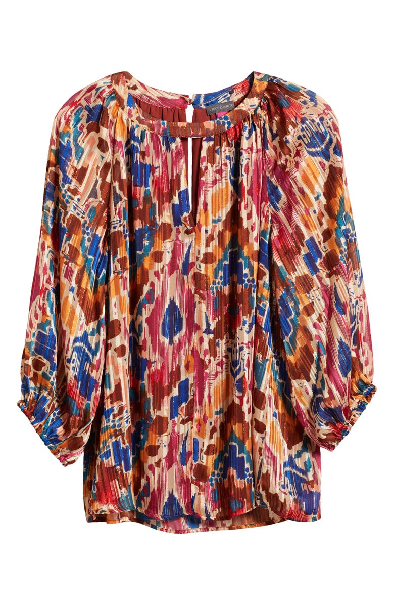 Vince Camuto Metallic Keyhole Neck Top, Alternate, color, 