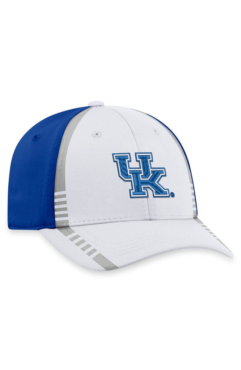 TOP OF THE WORLD Men's Top of the World White/Royal Kentucky Wildcats Iconic Flex Hat, Alternate, color,