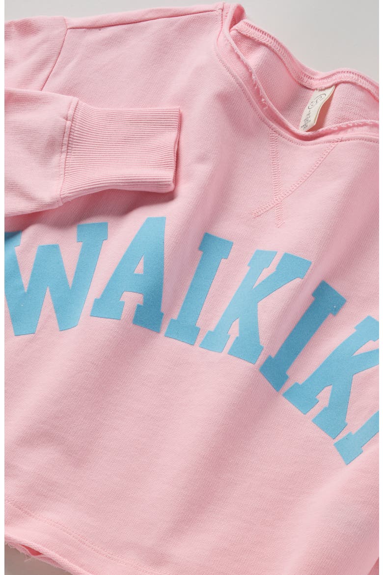 Kids' Crop Sweatshirt, Alternate, color, PINK ORCHID WAIKIKI