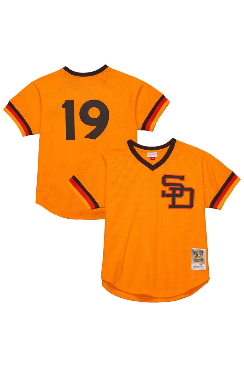 Men's Mitchell & Ness Tony Gwynn Gold San Diego Padres Big & Tall Cooperstown Mesh Batting Practice Jersey, Main, color, Gold
