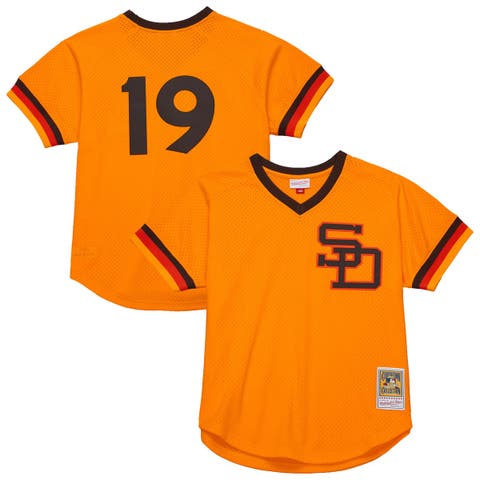 Men's Mitchell & Ness Tony Gwynn Gold San Diego Padres Big & Tall Cooperstown Mesh Batting Practice Jersey