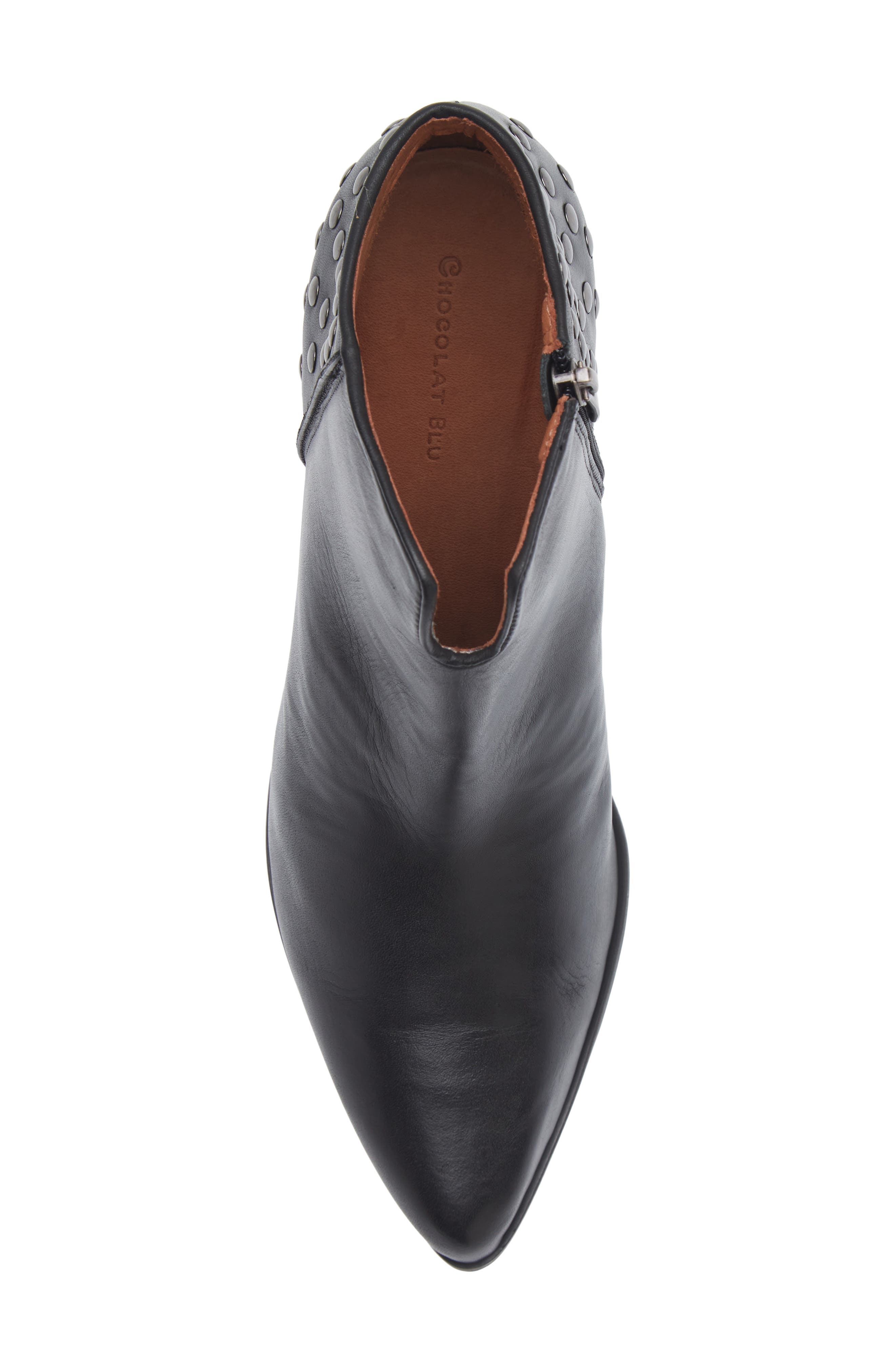 Edie Pointed Toe Bootie, Alternate, color, BLACK LEATHER