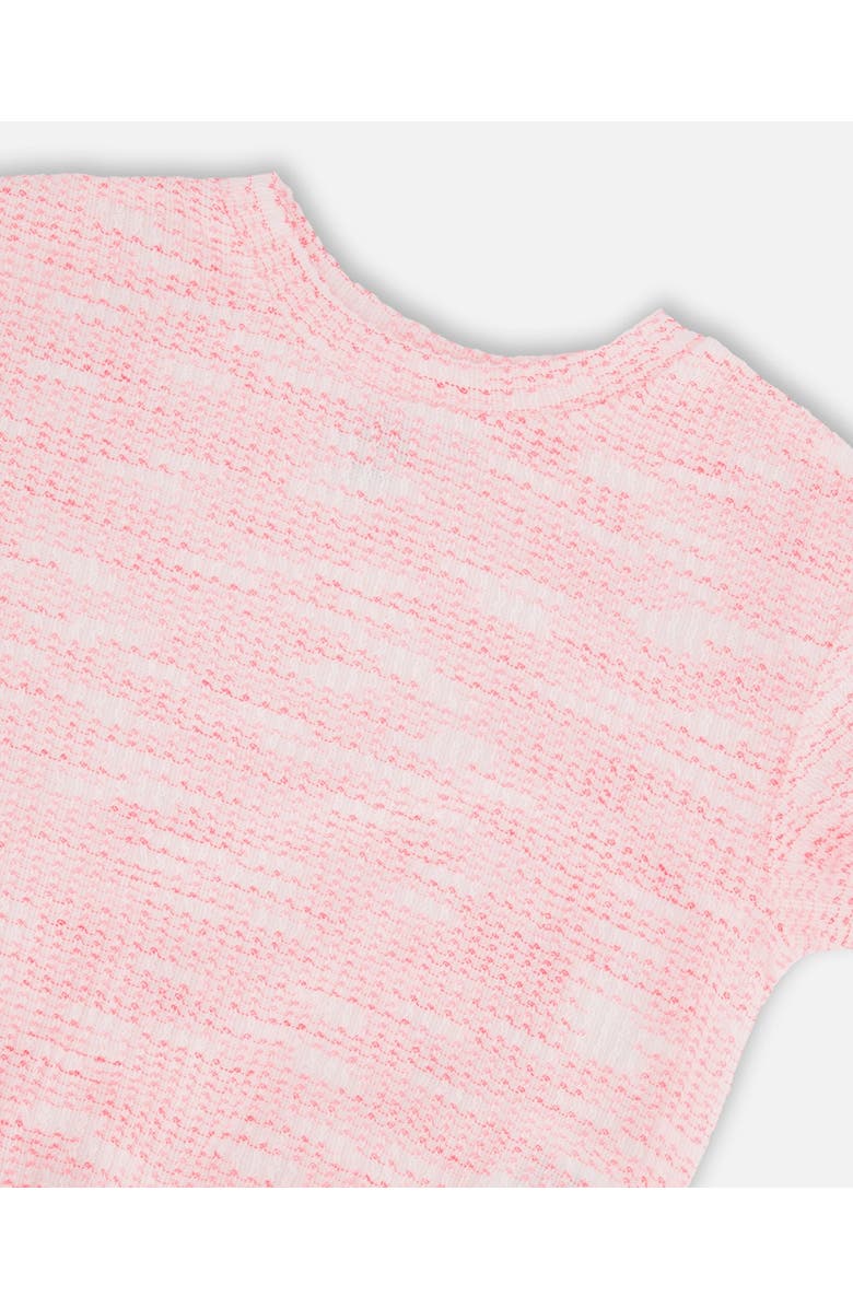 Deux par Deux Short Sleeve Jacquard Knit T-Shirt, Alternate, color, Multicolor