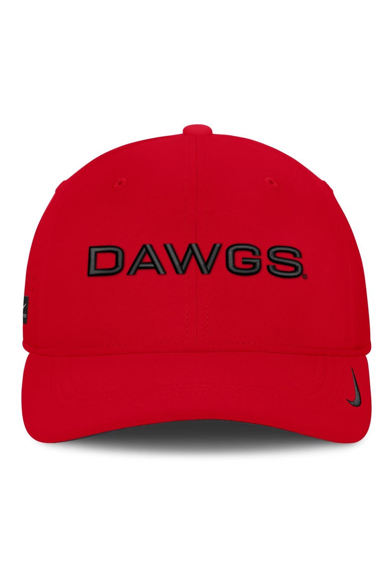 Men's Nike Red Georgia Bulldogs Gameday Aerobill Swooshflex Dri-FIT Hat, Alternate, color, Red