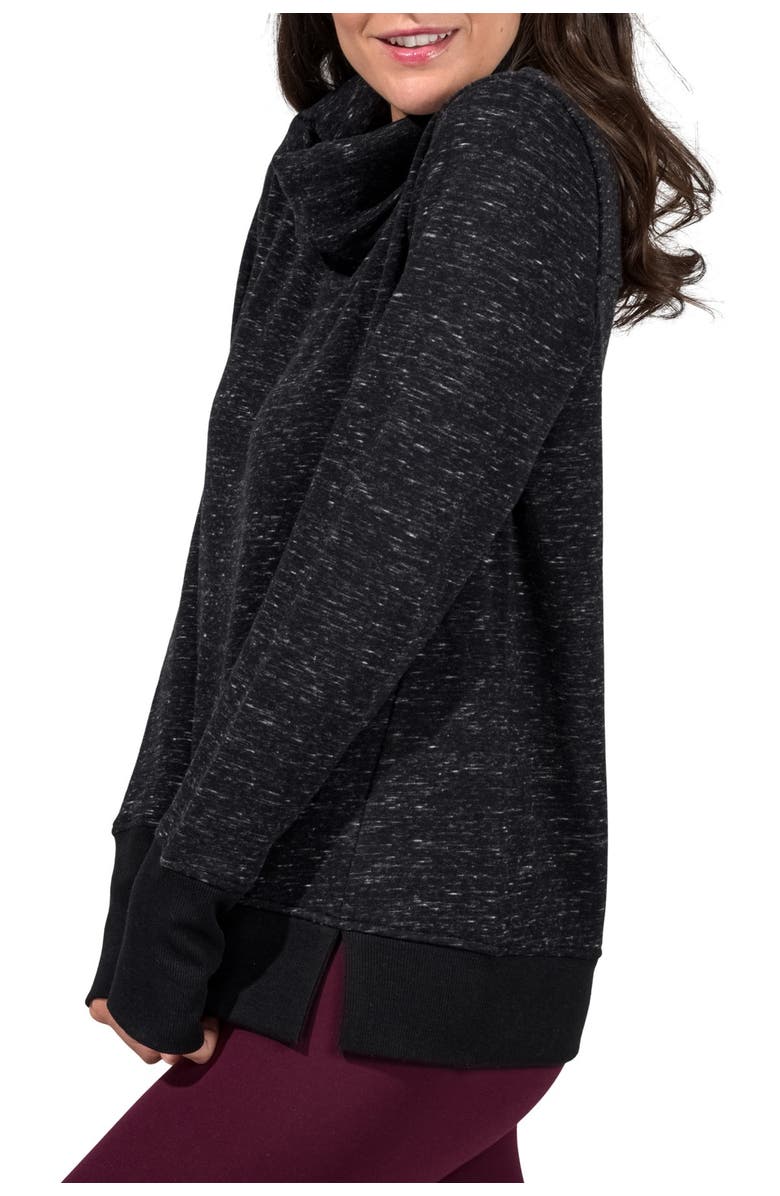 90 DEGREE BY REFLEX Funnel Neck Thumbhole Sleeve Pullover, Alternate, color, 