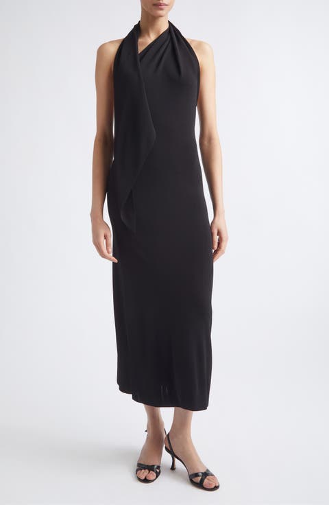 Mitchell Scarf Halter Knit Maxi Dress