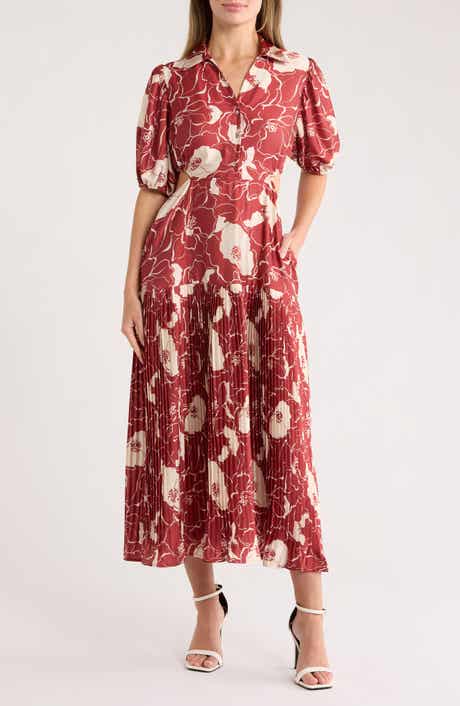 MELLODAY Johnny Collar Cutout Midi Dress