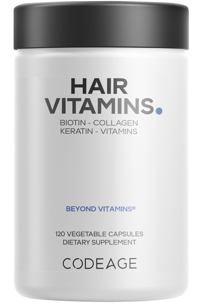 Hair Vitamins + Biotin Collagen Supplement, Main, color, White