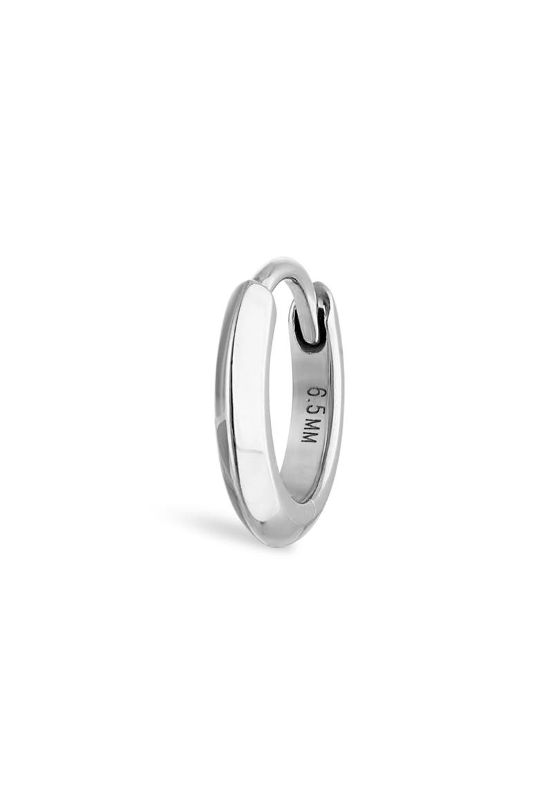 Vertex Single Hoop Earring, Main, color, WHITE GOLD