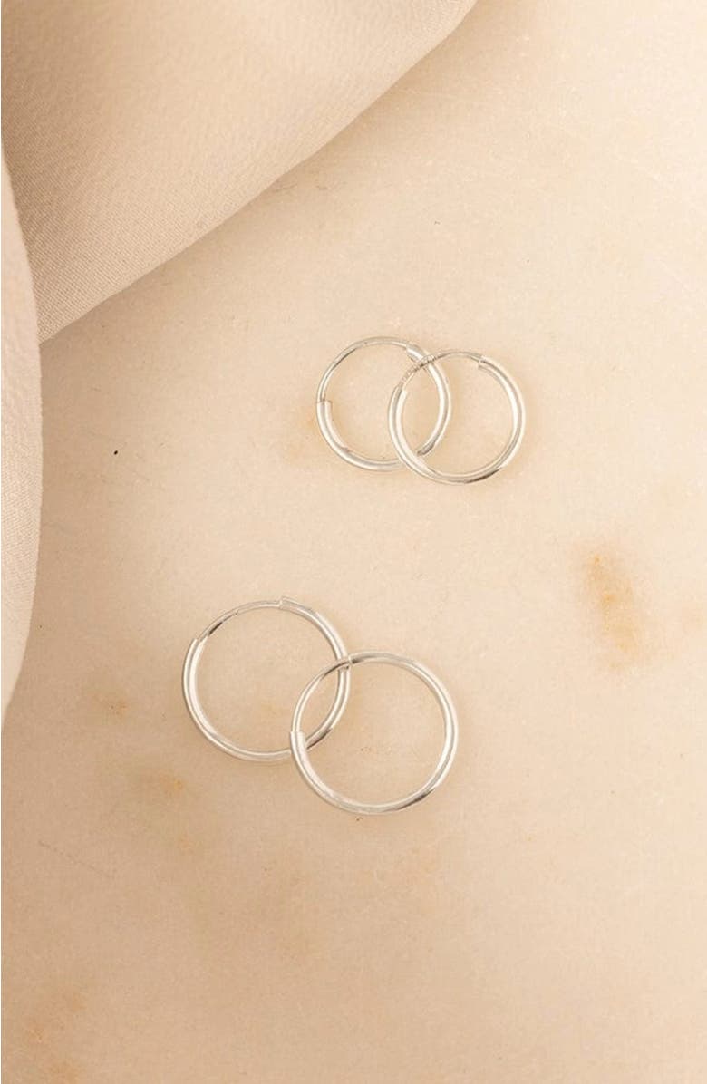 MADE BY MARY Live In Hoops Trio Set, Alternate, color, Silver