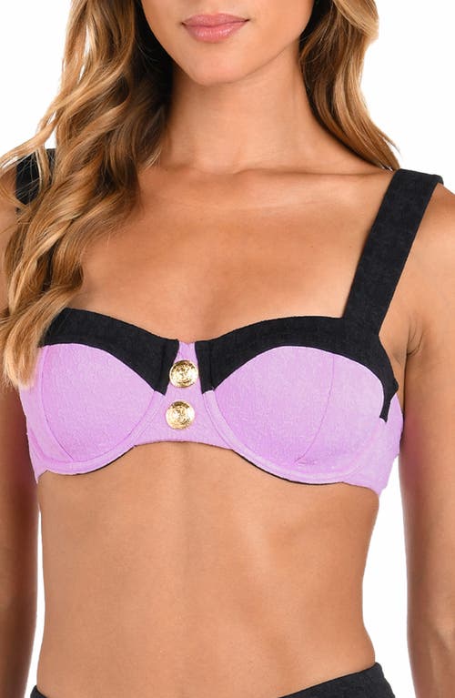 L Agence L'agence Alexandria Colorblock Bikini Top In Light Violet
