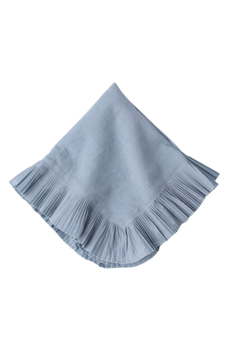 Juliska Mademoiselle Ruffle Cotton Blend Napkin, Main, color, Chambray