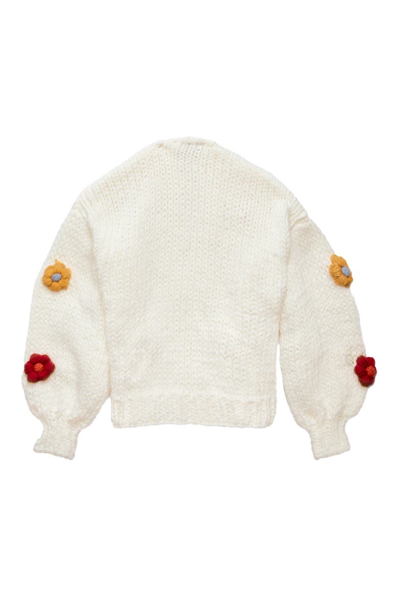Chunky Floral Crochet Cardigan, Alternate, color, WHITE