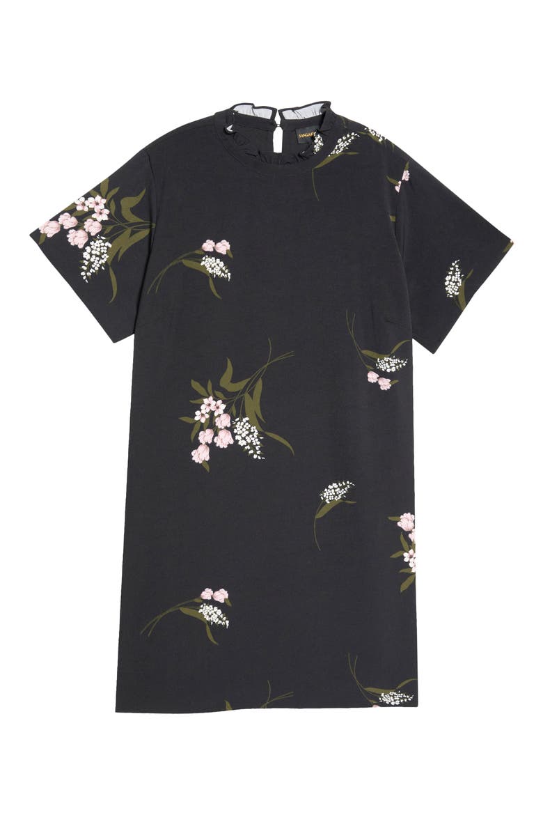 Rickie Floral Print Shift Minidress, Alternate, color, BLACK-MULTI