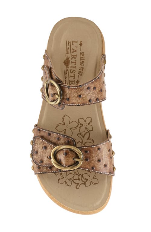 L'artiste By Spring Step Nostalgish Platform Slide Sandal In Light Taupe