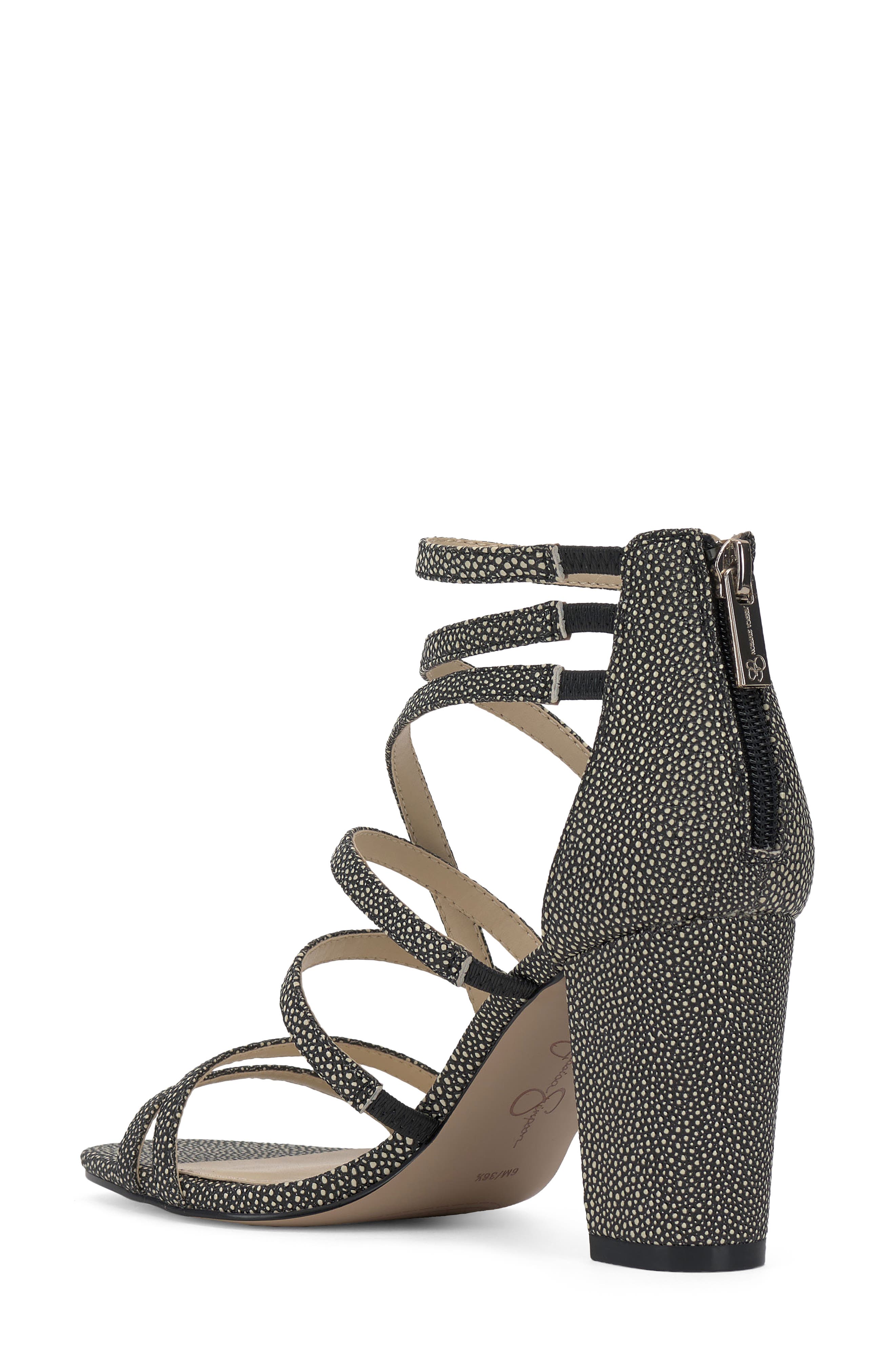 Stassey Cage Sandal, Alternate, color, BLACK/ WHITE