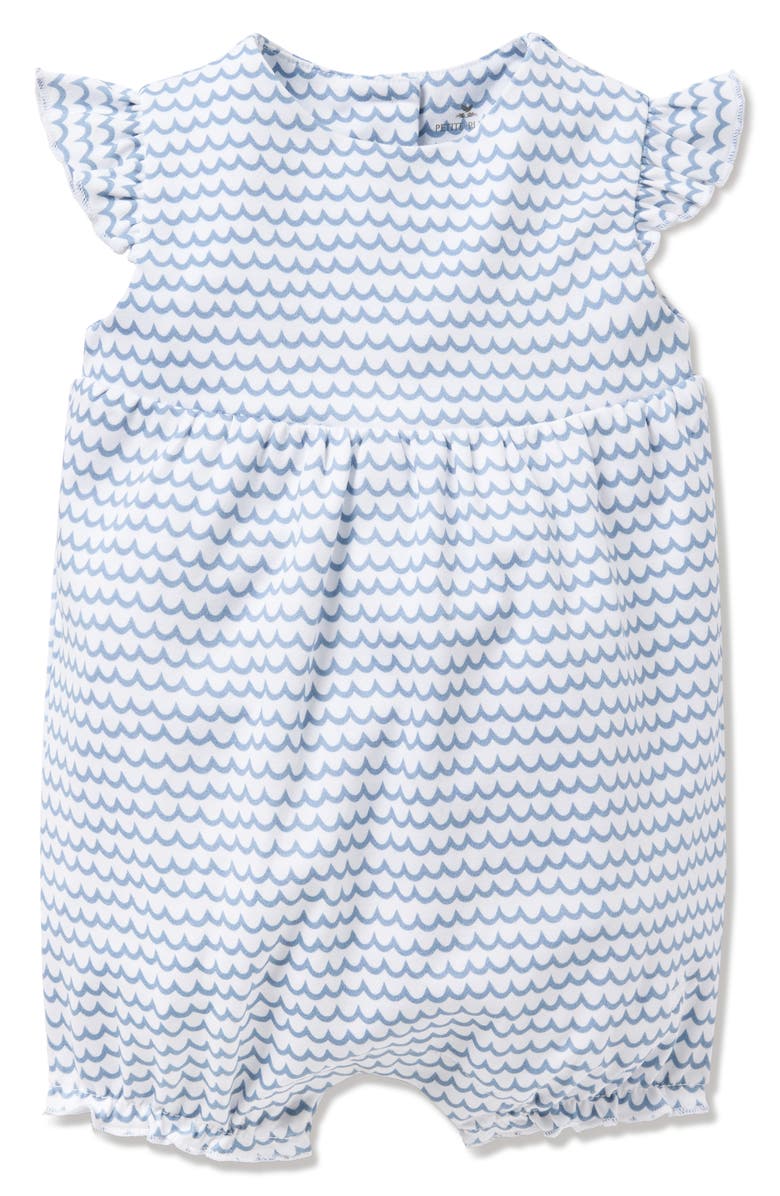 Petite Plume Wave Print Pima Cotton Romper, Main, color, 