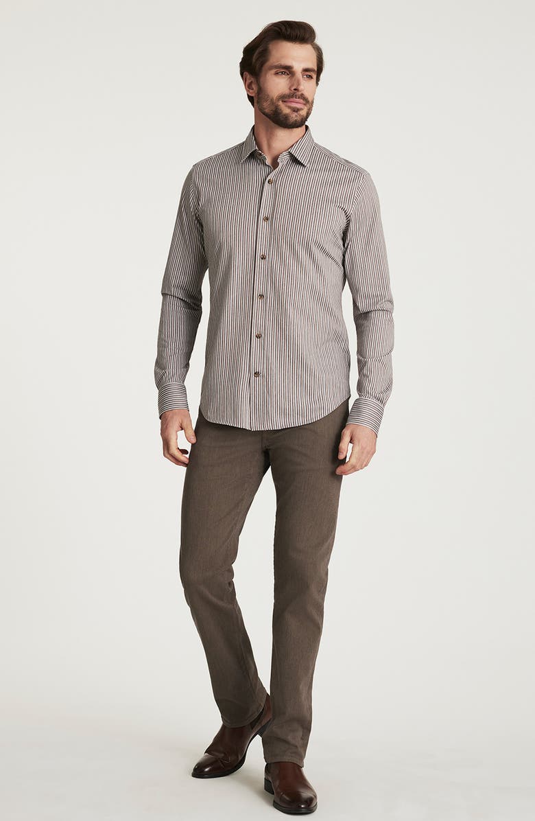 34 Heritage Stripe Button-Up Shirt, Alternate, color, Brown