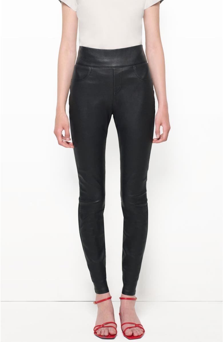 AS by DF Gigi Stretch Leather Leggings, Main, color, Black