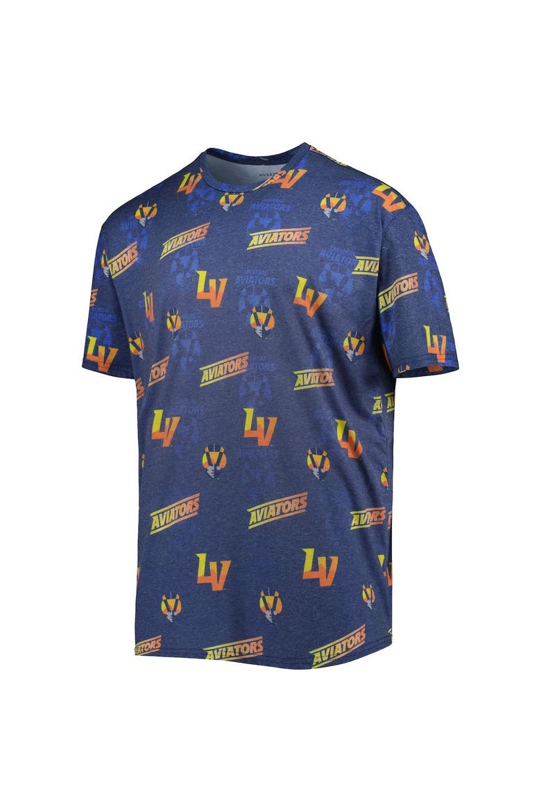 Men's Navy Las Vegas Aviators Allover Print Crafted T-Shirt, Alternate, color, Navy