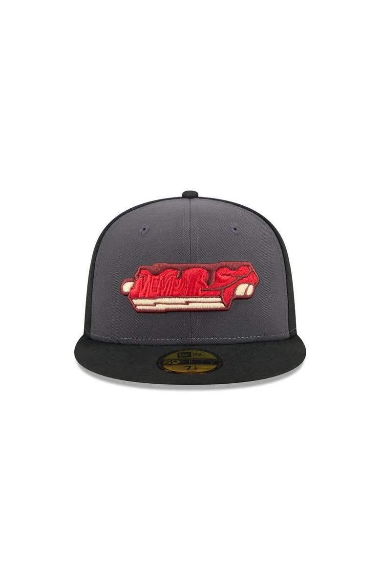 Men's New Era  Gray Memphis Redbirds Theme Nights 59FIFTY Fitted Hat, Alternate, color, Gray